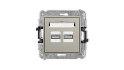ICON Mechanizm ładowarki USB podwójnej 2xUSB A, 15,5W max., 5V, 3.1A taupe 60ICUSB-6