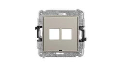 ICON Mechanizm gniazda multimedialnego podwójnego bez modułu, bez pola opisowego (standard Keystone) taupe 60IGMBO-2P