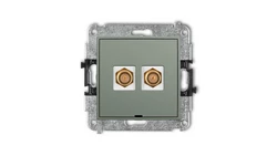 ICON Mechanizm gniazda antenowego podwójnego typu F (SAT) pozłacany, bez pola opisowego szałwiowy 61IGFBO-2.1