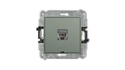 ICON Mechanizm gniazda komputerowego pojedynczego 1xRJ45, kat. 5e, ekranowany, 8-stykowy, bez opisu szałwiowy 61IGKBO-1e