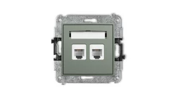 ICON Mechanizm gniazda telefonicznego podwójnego 2xRJ11, 4-stykowy, beznarzędziowe szałwiowy 61IGT-2