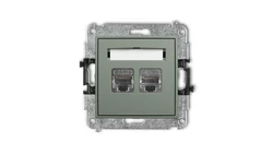 ICON Mechanizm gniazda komputerowego podwójnego 2xRJ45, kat. 6, ekranowany, 8-stykowy szałwiowy 61IGK-6