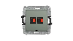 ICON Mechanizm gniazda głośnikowego podwójnego, bez pola opisowego szałwiowy 61IGGBO-2