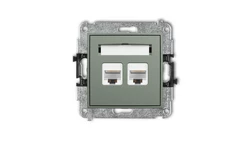 ICON Mechanizm gniazda komputerowego podwójnego 2xRJ45, kat. 6A, 8-stykowy szałwiowy 61IGK-8