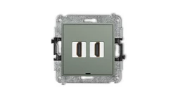 ICON Mechanizm gniazda podwójnego HDMI 2.0, 4K, bez pola opisowego szałwiowy 61IHDMIBO-4