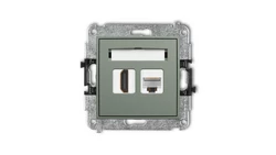 ICON Mechanizm gniazda pojedynczego HDMI 2.0, 4K + gniazda komp. poj. 1xRJ45, kat. 5e, 8-stykowy szałwiowy 61IGHK