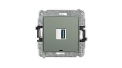 ICON Mechamizm gniazda pojedynczego USB A-A 3.0, bez pola opisowego szałwiowy 61IGUSBBO-5