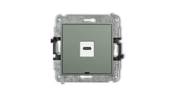 ICON Mechanizm gniazda pojedynczego 1xUSB C-C, bez pola opisowego szałwiowy 61IGUSBBO-7