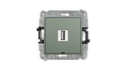 ICON Mechanizm gniazda pojedynczego USB A-A 2.0, bez pola opisowego szałwiowy 61IGUSBBO-1