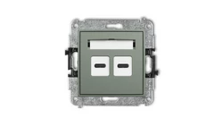 ICON Mechanizm ładowarki USB podwójnej 2xUSB C, 20W max. szałwiowy 61ICUSB-7