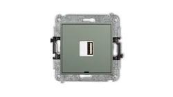 ICON Mechanizm ładowarki USB pojedynczej USB A, 5W max., 5V, 1A, bez pola opisowego szałwiowy 61ICUSBBO-1