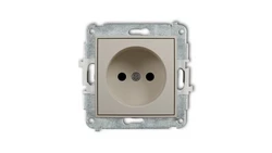 MINI Mechanizm gniazda pojedynczego bez uziemienia 2P (przesłony torów prądowych) taupe 60MGP-1p