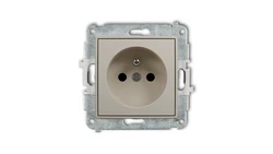 MINI Mechanizm gniazda pojedynczego z uziemieniem 2P+Z (przesłony torów prądowych) taupe 60MGP-1zp