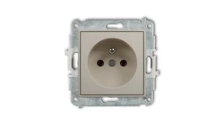 MINI Mechanizm gniazda pojedynczego z uziemieniem 2P+Z (bez przesłon torów prądowych) taupe 60MGP-1z