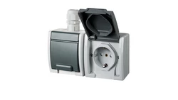 AQUANT Gniazdo hermetyczne podwójne 2x2P+Z schuko IP65 1245-65