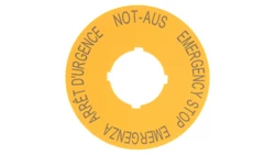 Tabliczka opisowa żółta okrągła fi60 EMERGENCY STOP M22-XBK1 216483