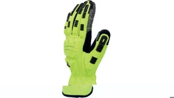 Rękawice udarowe, wielozadaniowe, doskonała chwytność dzięki wypustkom z PVC, kolor żółty, rozmiar 12, VV906JA12