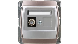 GAZELA Gniazdo antenowe pojedyncze typu F srebrno/ tytanowe GPA-1JF/m/18/23