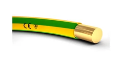 Przewód instalacyjny H05V-U (DY) 2,5 żółto-zielony /100m/