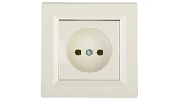 Gniazdo pojedyncze 2P, kremowy Asfora EPH3000123