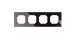 Ramka czterokrotna, szkło, onyksowy Merten, M-Elegance MTN404403