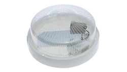 Oprawa oświetleniowa RITA z czujnikiem ruchu, E27, 18W, IP44, IK10, biała, klosz poliwęglan przeźroczysty D.3170R