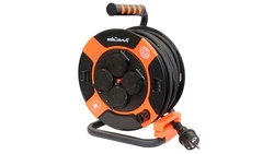 Przedłużacz bębnowy 4-gniazdowy H05VV-F3G1,5, 25m IP44 pomarańczowo-czarny / 24630