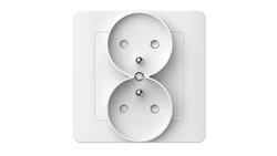 Gniazdo podtynkowe z uziemieniem podwójne, Silva, białe / 46137