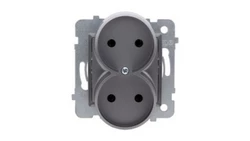 ROSA Gniazdo wtyczkowe podwójne b/u bez ramki inox GP-2Q/M.IN