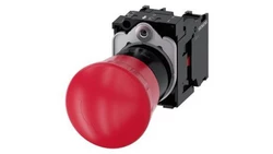 Przycisk grzybkowy awaryjnego zatrzymania, 22 mm, okrągły, tworzywo sztuczne, czerwony, 40 mm 3SU1100-1HB20-1PA0