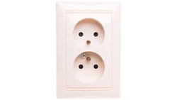 VALENA Gniazdo podwójne z/u 16A IP20 kremowe 774178