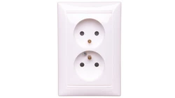 VALENA Gniazdo podwójne z/u 16A IP20 białe 770078