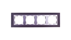 Simon 82 Ramka poczwórna pozioma kamień łupek/ ramka pośrednia aluminium mat 82947-63