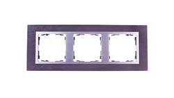 Simon 82 Ramka potrójna pozioma kamień łupek/ ramka pośrednia aluminium mat 82937-63