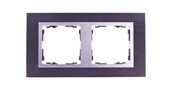 Simon 82 Ramka podwójna pozioma łupek/ ramka pośrednia aluminium mat 82927-63