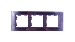 Simon 82 Ramka potrójna pozioma metalowa stal inox/ ramka pośrednia grafitowa 82837-37