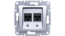 Sedna Gniazdo komputerowe podwójne RJ45 kat.6 FTP aluminium SDN4800160