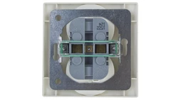 KARO Gniazdo podwójne z/u z przesłonami ecru perłowy GP-2SZP/42