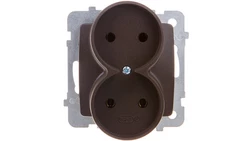 KARO Gniazdo podwójne b/u czekoladowy metalik GP-2SR/m/40