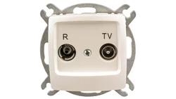 KARO Gniazdo antenowe RTV przelotowe 16dB ecru perłowy GPA-16SP/m/42