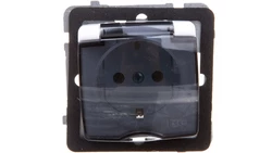 KARO Gniazdo bryzgoszczelne z/u Schuko IP44 klapka przezroczysta białe GPH-1SS/m/00/d