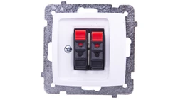 KARO Gniazdo głośnikowe podwójne białe GG-2S/m/00