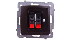 KARO Gniazdo głośnikowe podwójne czekoladowy metalik GG-2S/m/40