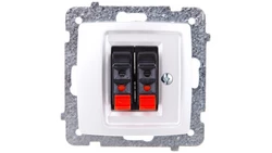 KARO Gniazdo głośnikowe podwójne srebrny perłowy GG-2S/m/43