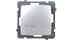 KARO Łącznik pojedynczy z podświetleniem srebrny perłowy ŁP-1SS/m/43