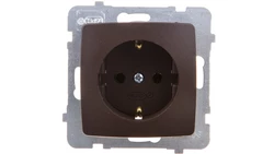 KARO Gniazdo pojedyncze z/u Schuko czekoladowy metalik GP-1SS/m/40