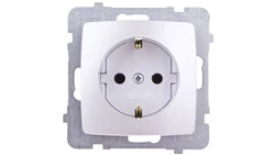 KARO Gniazdo pojedyncze z/u Schuko srebrny perłowy GP-1SS/m/43
