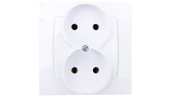 KARO Gniazdo podwójne b/u białe GP-2S/00