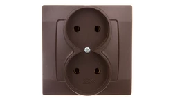 KARO Gniazdo podwójne b/u czekoladowy metalik GP-2S/40