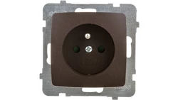 KARO Gniazdo pojedyncze z/u z przesłonami czekoladowy metalik GP-1SZP/m/40